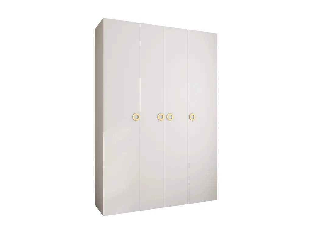 Armario Nidovia con puertas batientes 245,5x170x50 cm en blanco/oro akt3430720