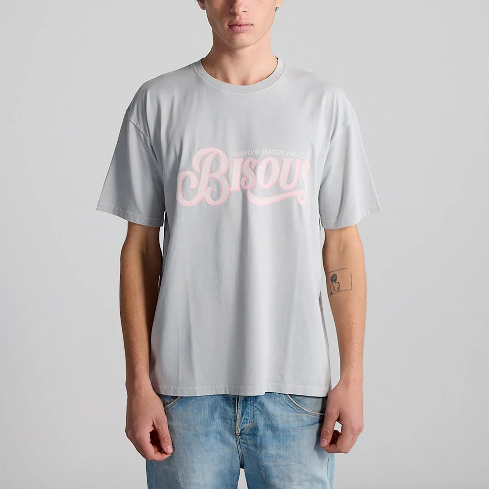 Bisous Skateboard - T-shirt Glamour - Gris Washed