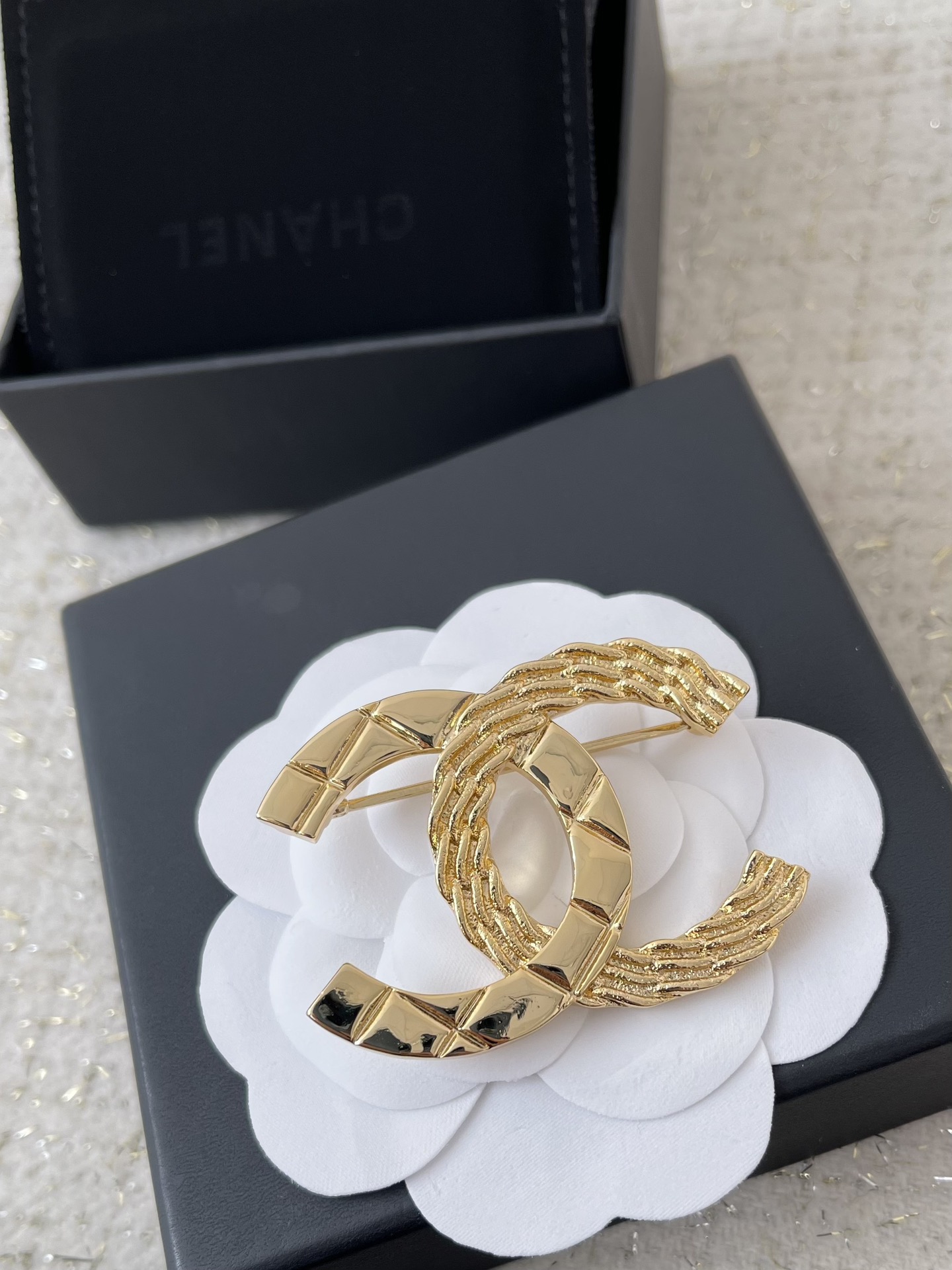 Chanel Light Gold CC Brooch - Original Replica Club
