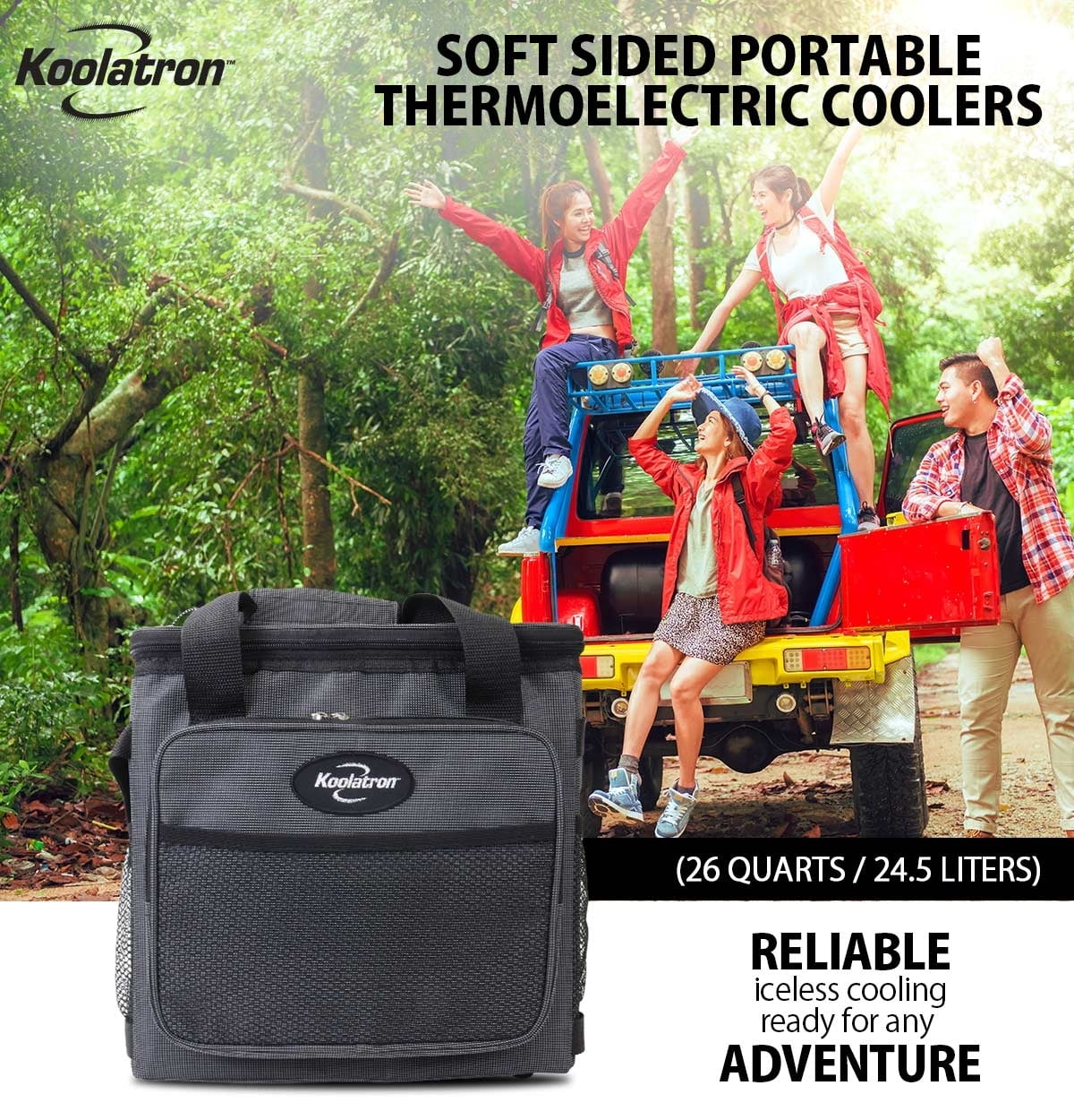 Koolatron 12V Electric Cooler Bag, 25L (26 qt), Collapsible, Gray/Black - Image 8