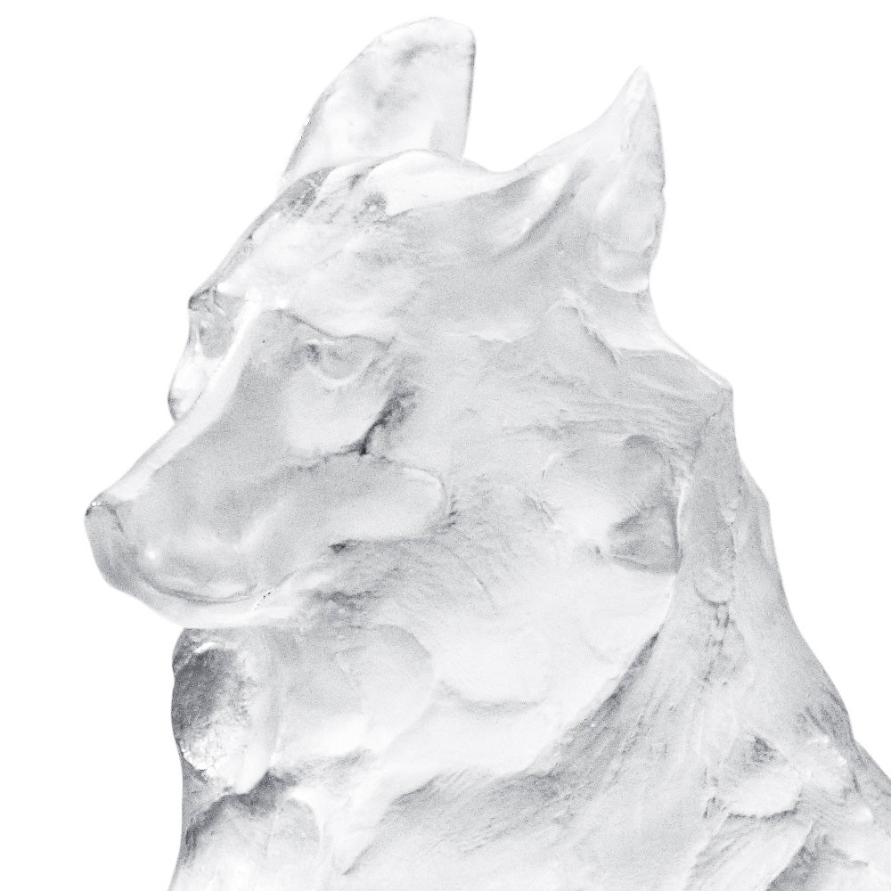 LOUP D'ÉGYPTE COUCHÉ REMBRANDT BUGATTI BY LALIQUE 2014 - CRISTAL INCOLORE, TECHNIQUE DE LA CIRE PERDUE
