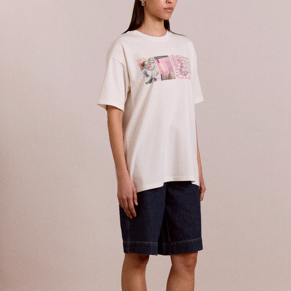 Damson Madder - T-shirt Graphique Mots Croisés - Ecru