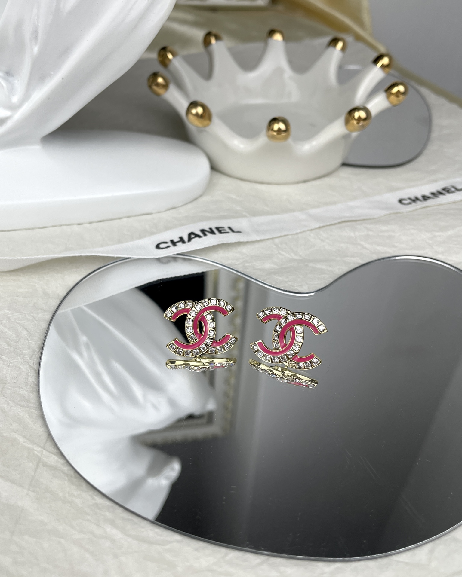 Pink Chanel Brooch Earrings - Original Replica Club