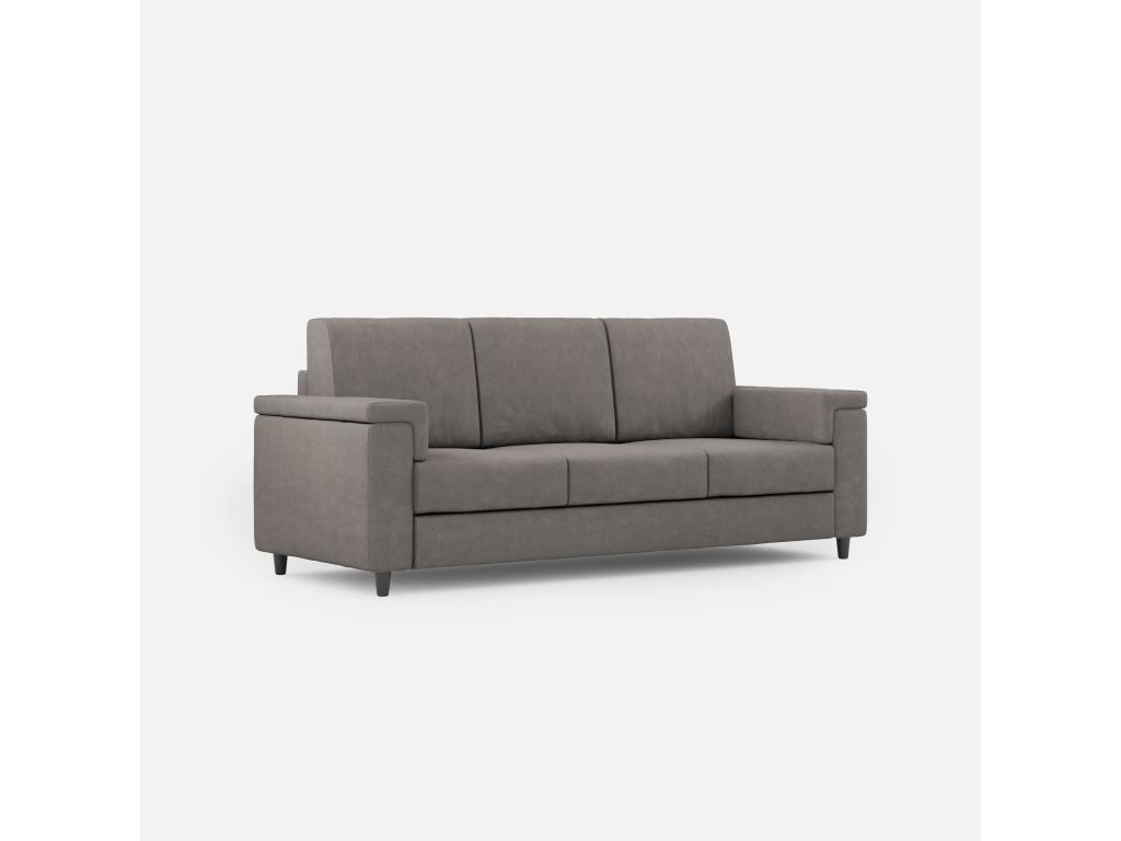 Sofá Marrak de 3 plazas (tres plazas de 60 cm) dimensiones exteriores L.208 cm gris