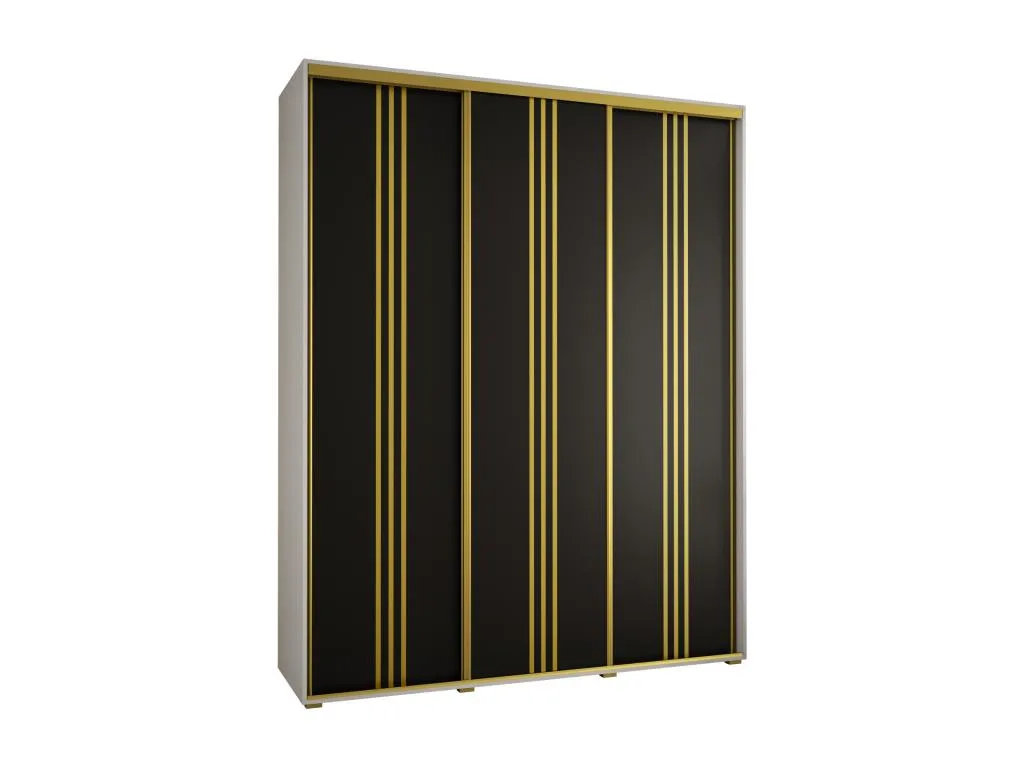 ARMARIO Decopractico 6 DE PUERTAS CORREDERAS 235.2/200/45 3 puertas (Blanco/Negro/Oro) EYDX27100