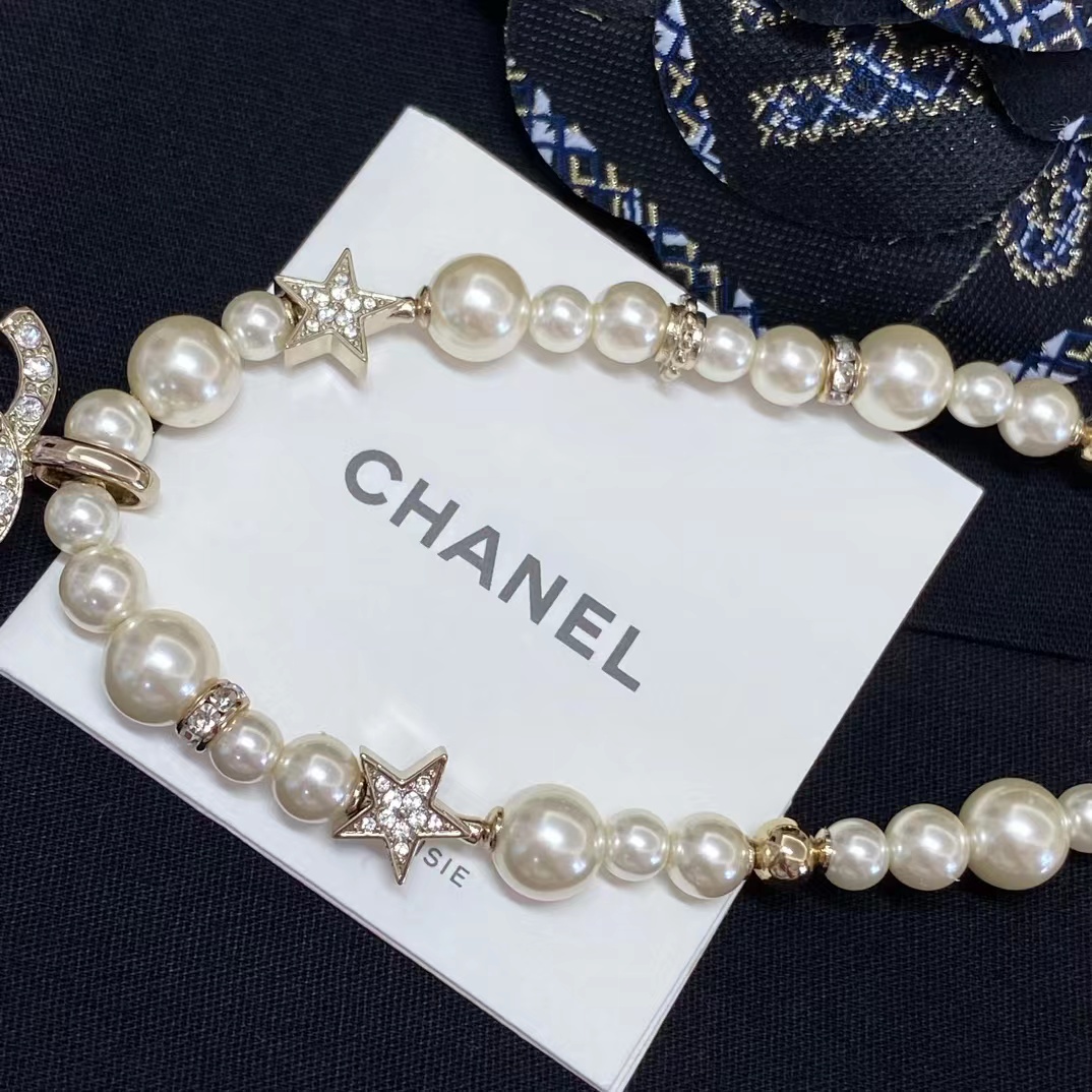 Chanel Star Double C Pendant Pearl Necklace - Original Replica Club