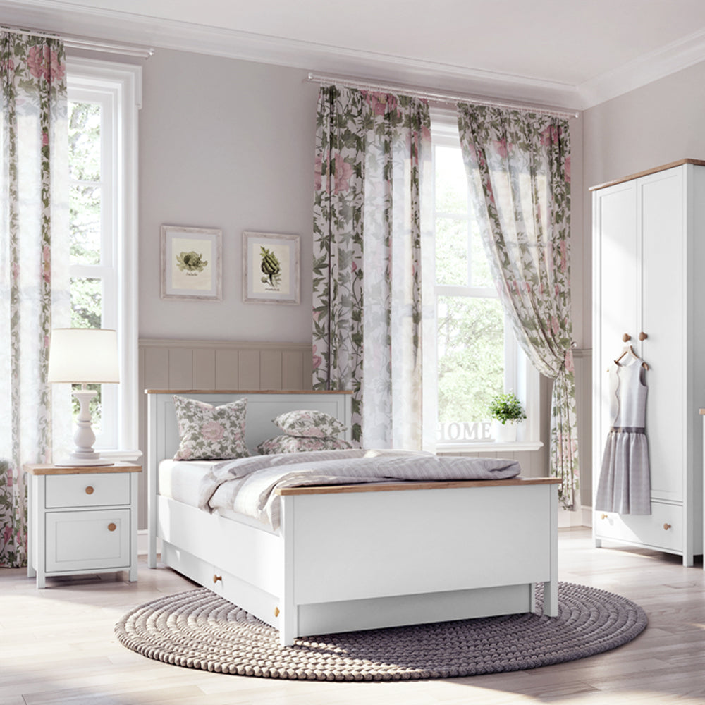 by fonQ Havin Kledingkast met Roede en Planken - Wit / Nash Eiken