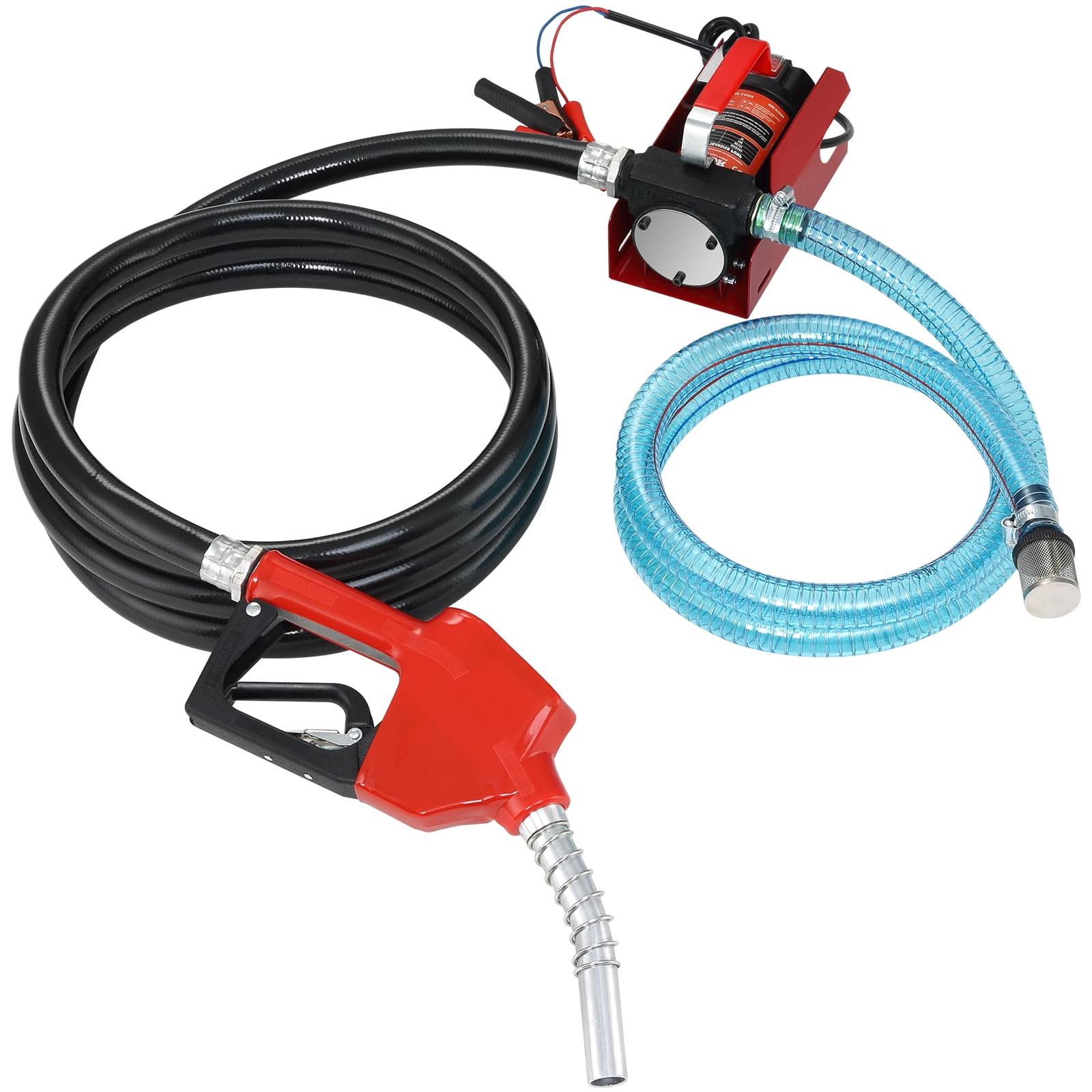 Bentism DIESEL Fuel Transfer Pump Kit,10 GPM12V DC Fuel Transfer Extractor Pump with Automatic Shut-Off Nozzle Hose for Diesel, Kerosene, Machine,(Black)