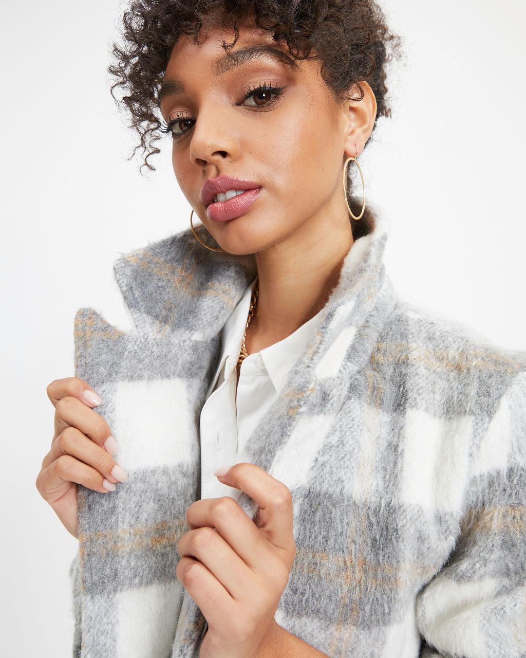 Pleased To Meet You Plaid Pocketed Coat - Se7enfashion