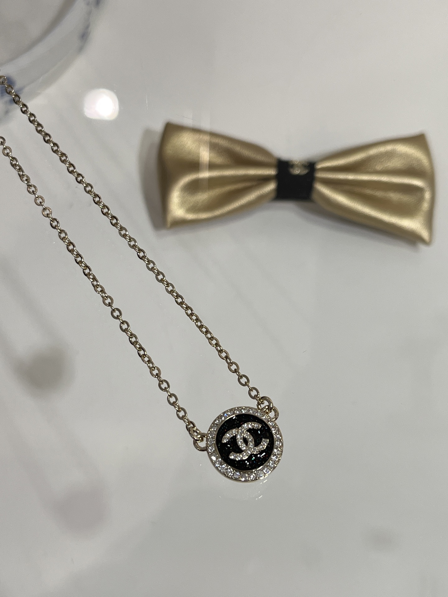 Chanel Diamond CC Round Pendant Necklace - Original Replica Club