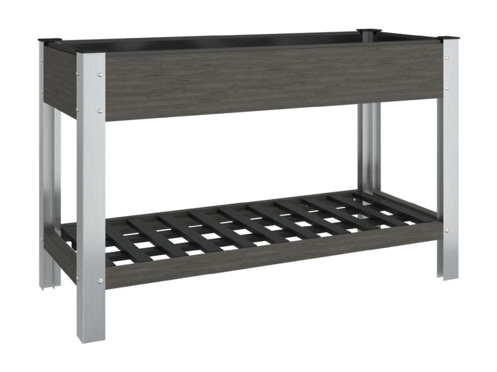 Arriate de jardín con Decoromantico stante WPC gris 120x50x75 cm