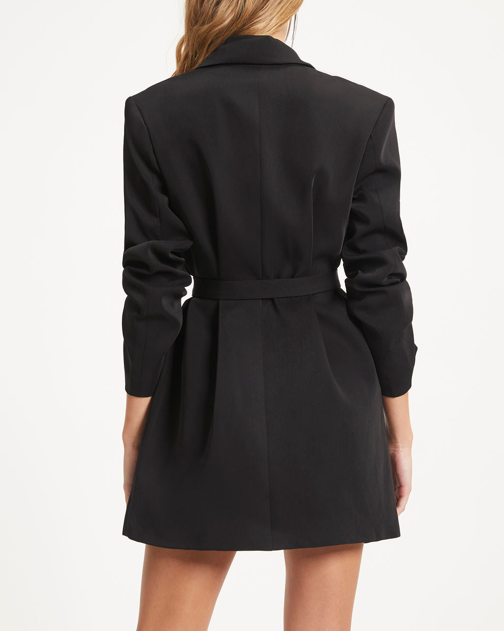 Maddie Pocketed Blazer Dress - Black - Se7enfashion