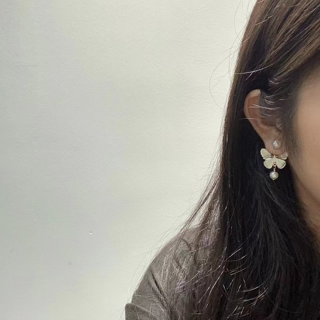 Dior Butterfly with Pearl Earrings - Original Replica Club