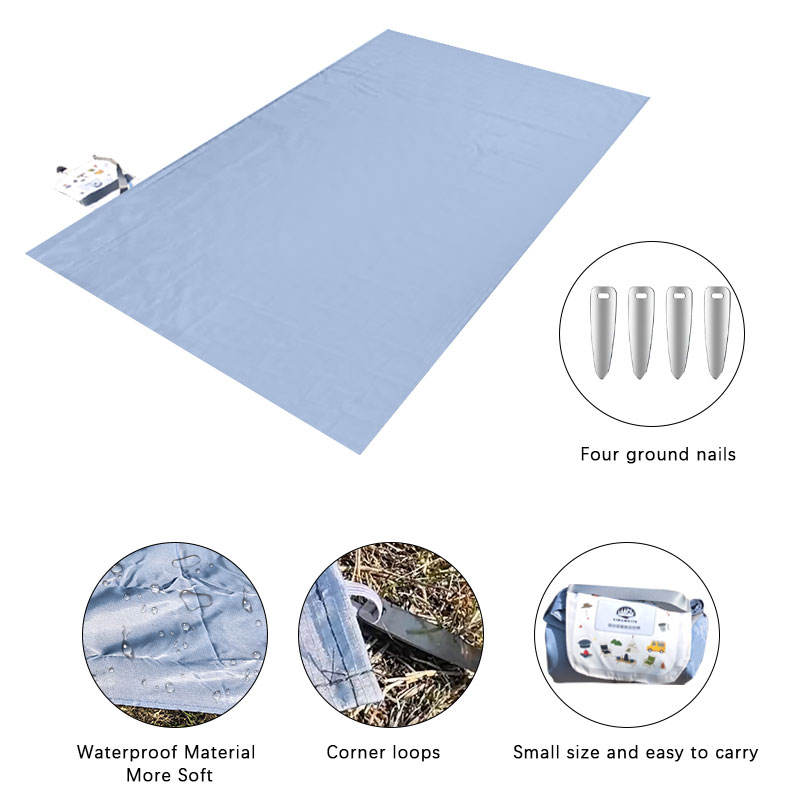 Portable Lightweight 210D Polyester 210*200CM Oversized Waterproof Beach Blanket Summer Travel Beach Accessories Sand Beach Mat