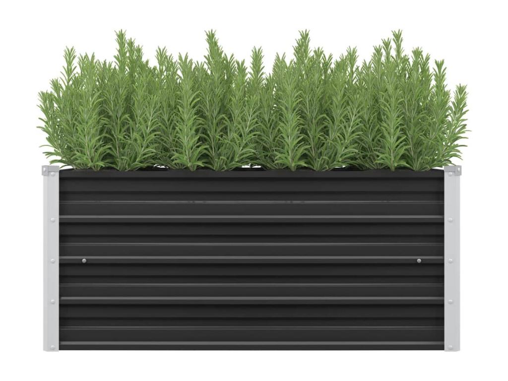 Arriate de acero galvanizado gris antracita 100x40x45 cm