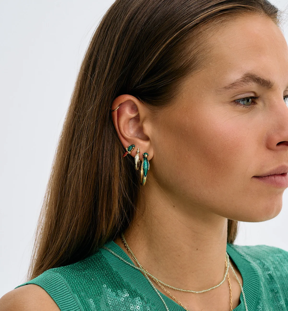 Bird Of Paradise Hoop Earrings