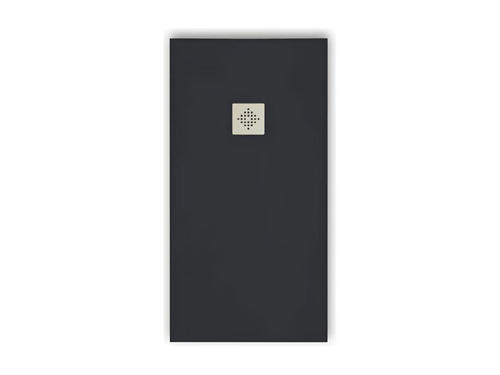 Plato de ducha pizarra PURE GRAFITO 100x140 cm Rejilla acero inox.