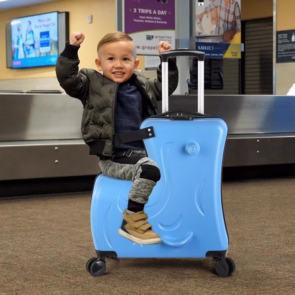 VAHIGCY Kids Luggage, Kids Ride-on Luggage with Spinner Wheels Suitcase, Kid's Ride-On Suitcase Help Your Child Relax, Carry On Trolley Luggage with Password Lock, 20" - Image 5
