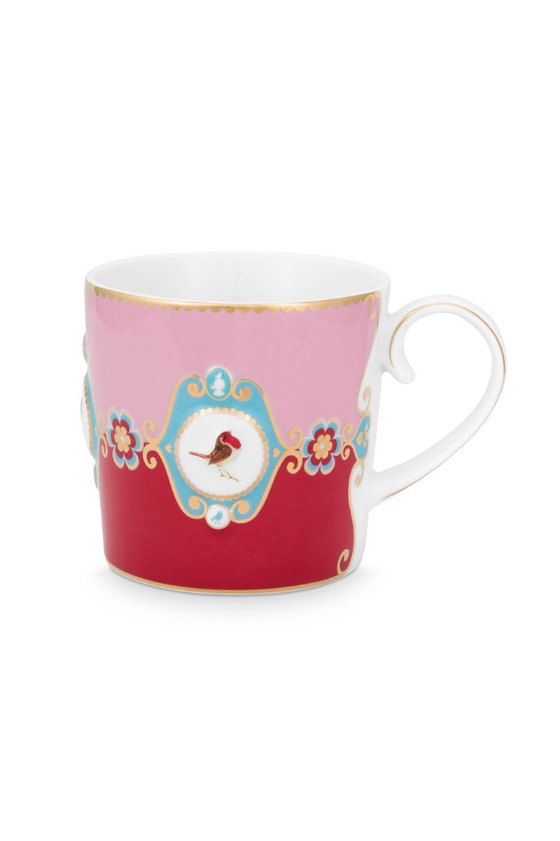 Mug Small Love Birds Medallion Red-Pink