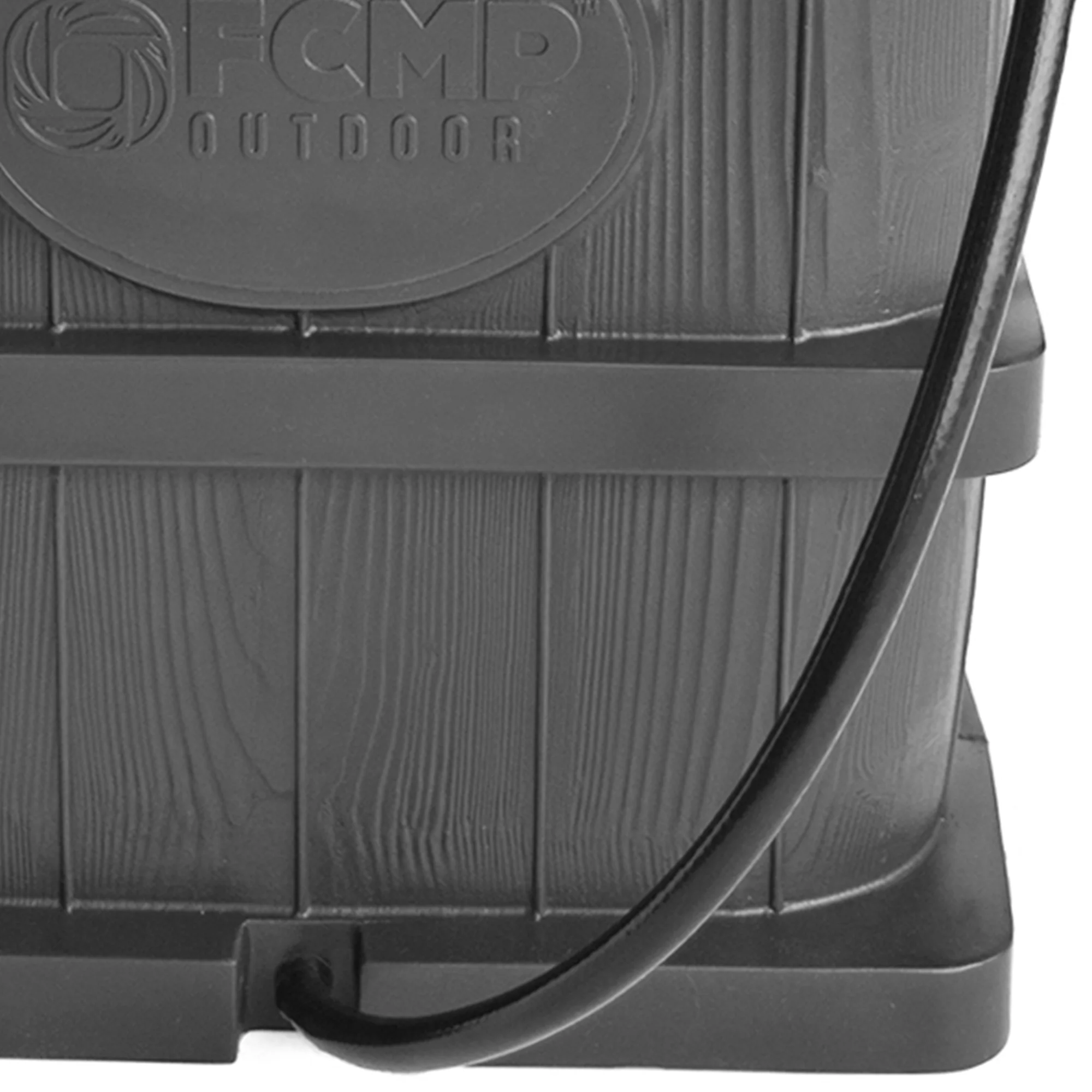 FCMP Outdoor WG4000-GRY Home Outdoor Wood Grain Rain Water Catcher Barrel - Image 11