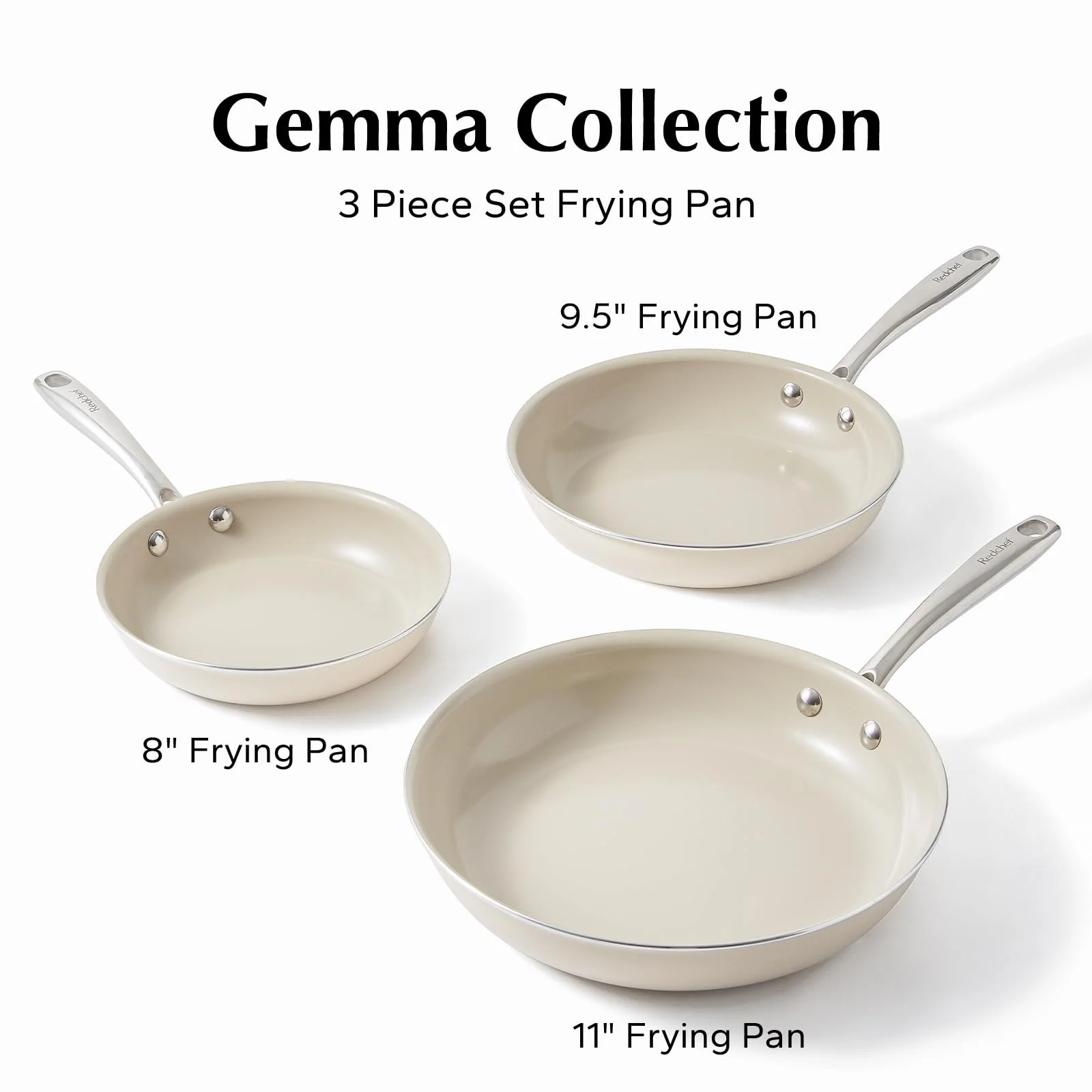 Redchef Non Stick Ceramic Frying Pan Set Ceramic Pans for Cooking Stainless Steel Handle - Image 17