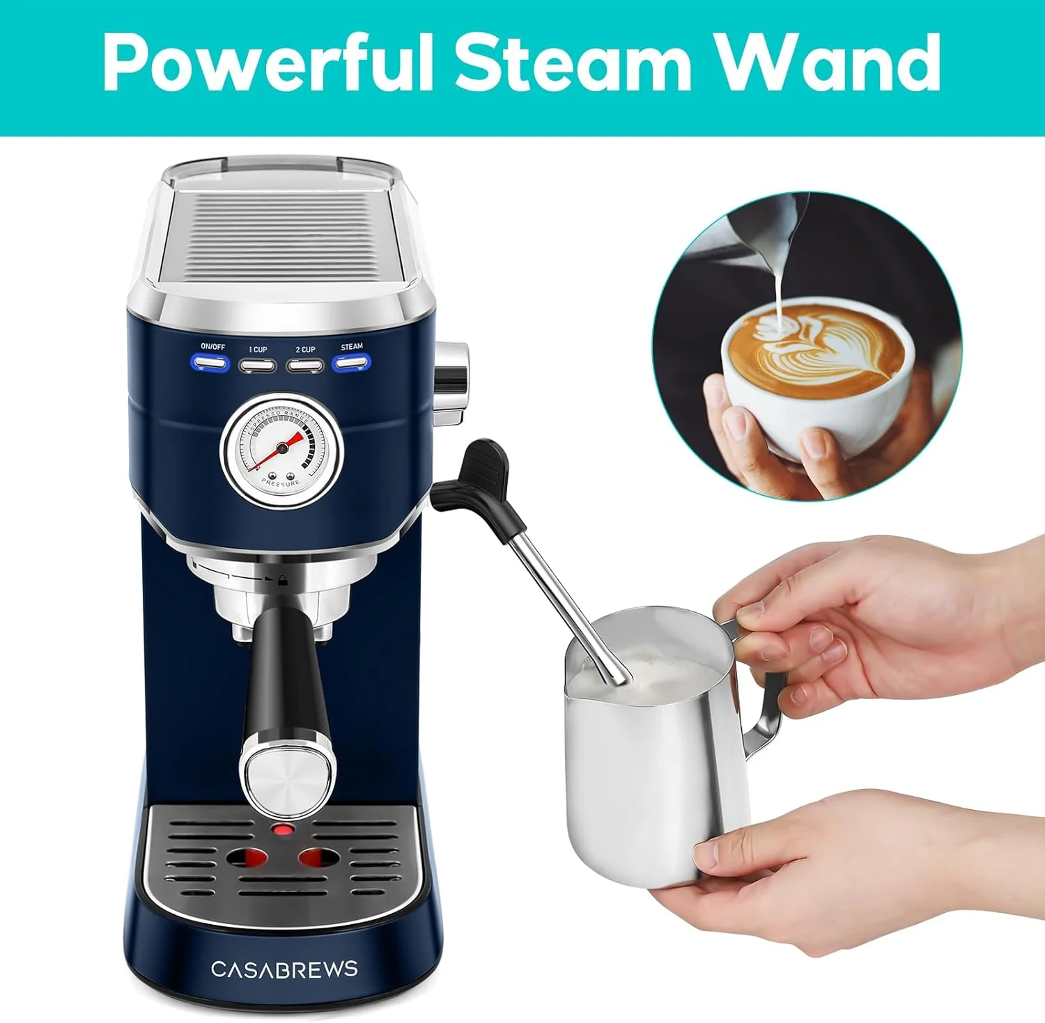 CASABREWS CM5418 20-Bar Espresso Machine and Coffee Maker, Silver - Image 29
