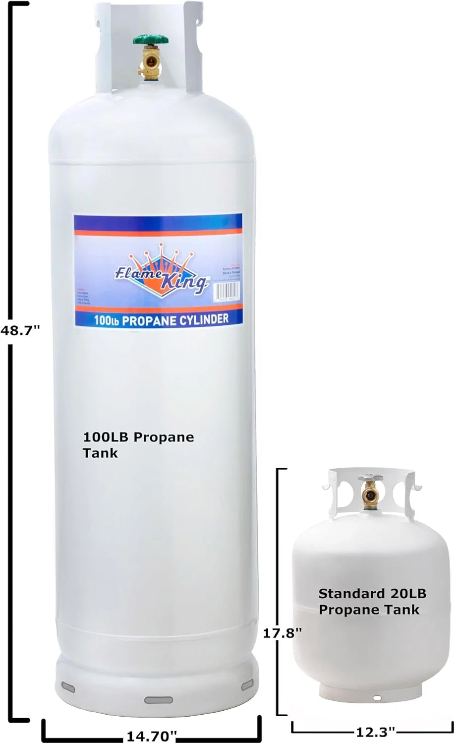 100Lb Steel Propane Tank Cylinder with Pol Valve - valve108270_163892