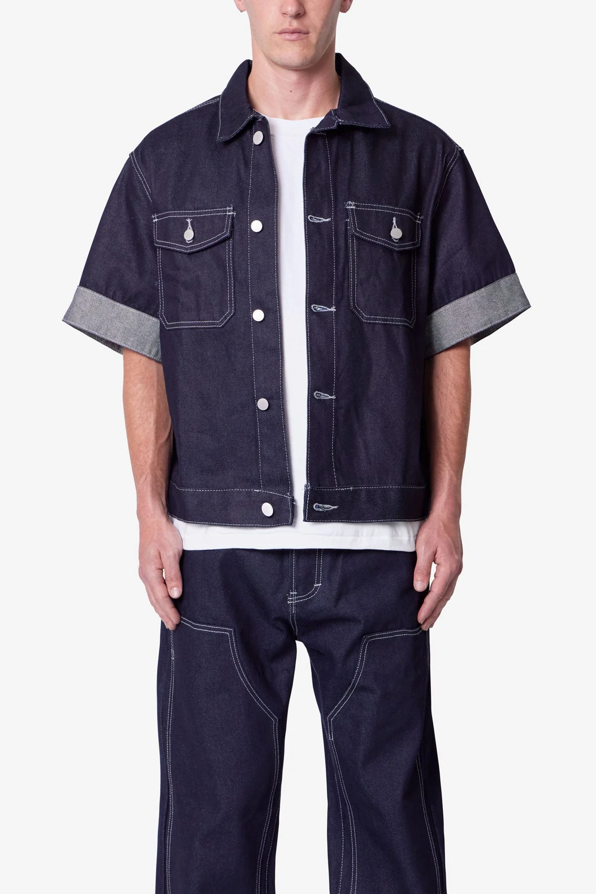 Raw Denim Work Shirt - Blue