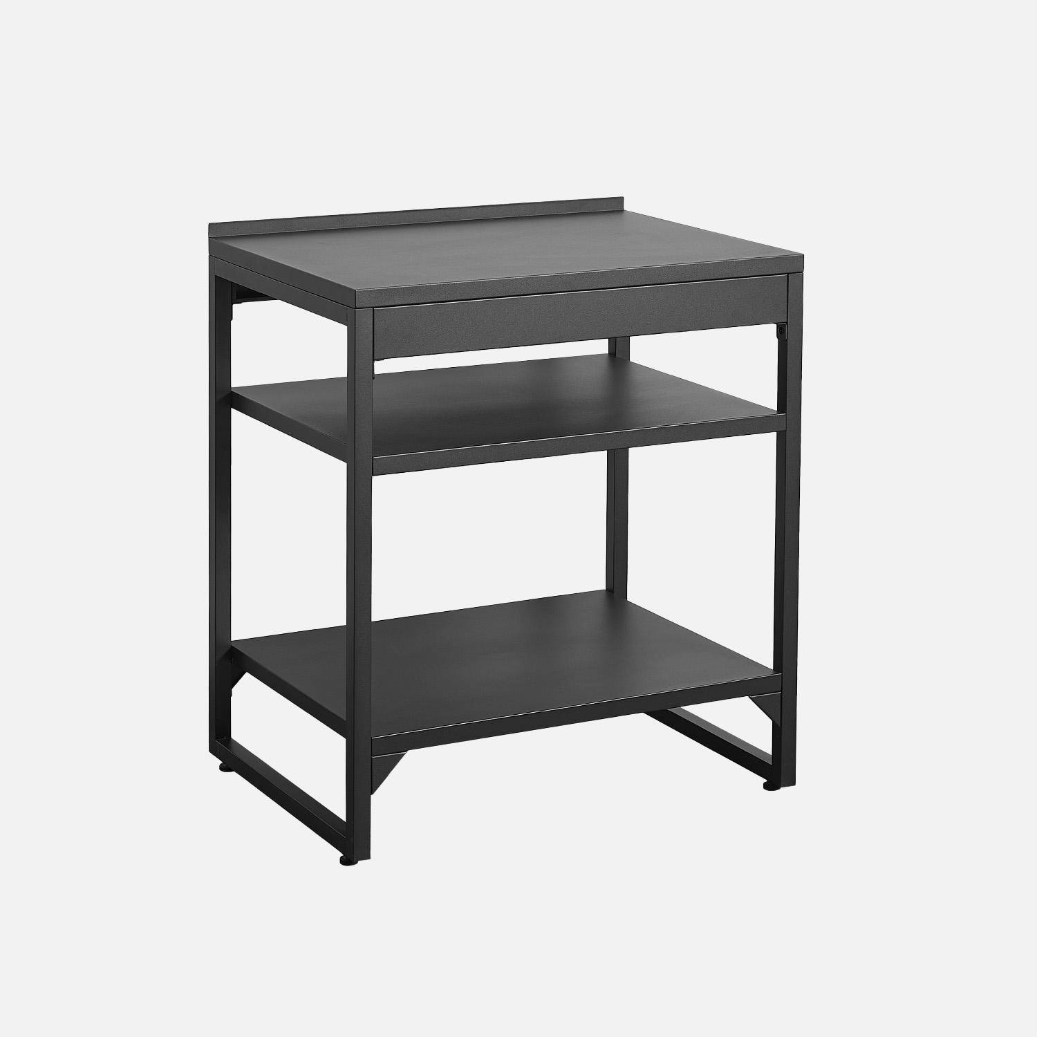 Kea - Cocina exterior de acero 2 estantes L80cm