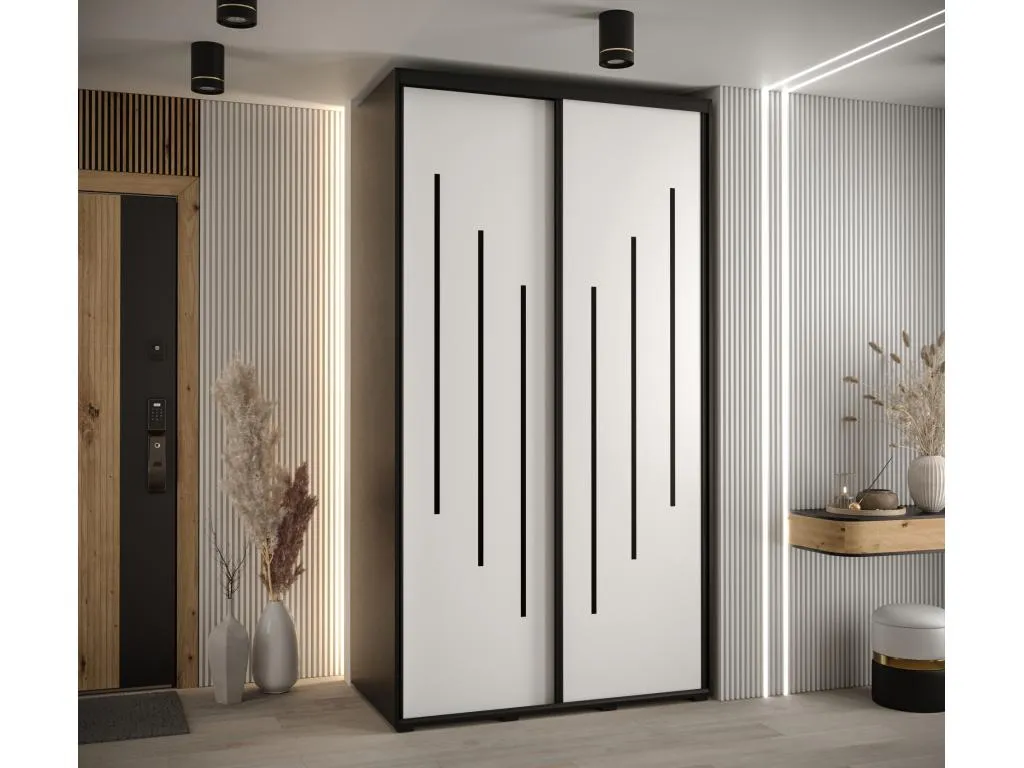 ARMARIO Vivircalido 8 DE PUERTAS CORREDERAS 235.2/140/60 2 puertas (Negro/Blanco/Negro) bkoj65005