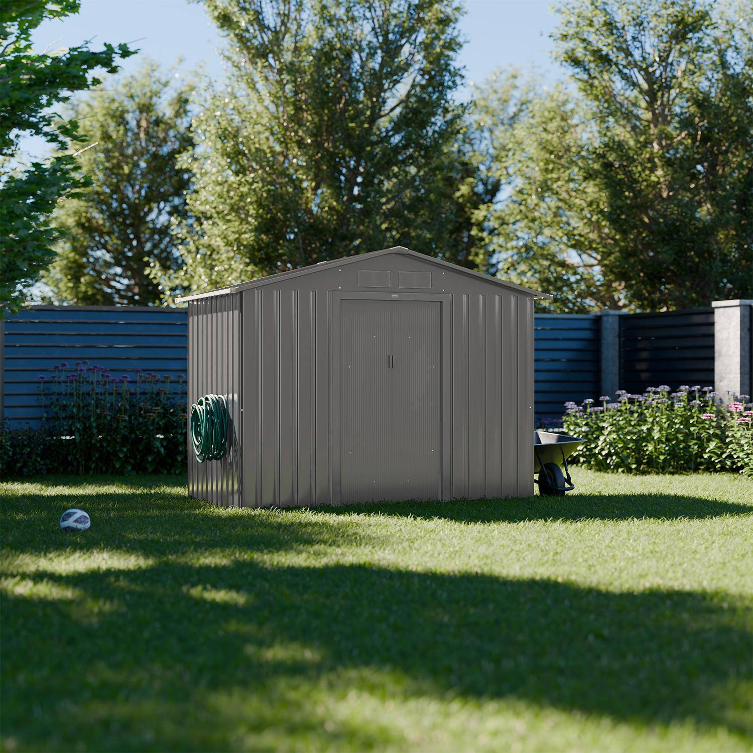 Houtland - Cobertizo de jardín con kit de anclaje de 2.71m²