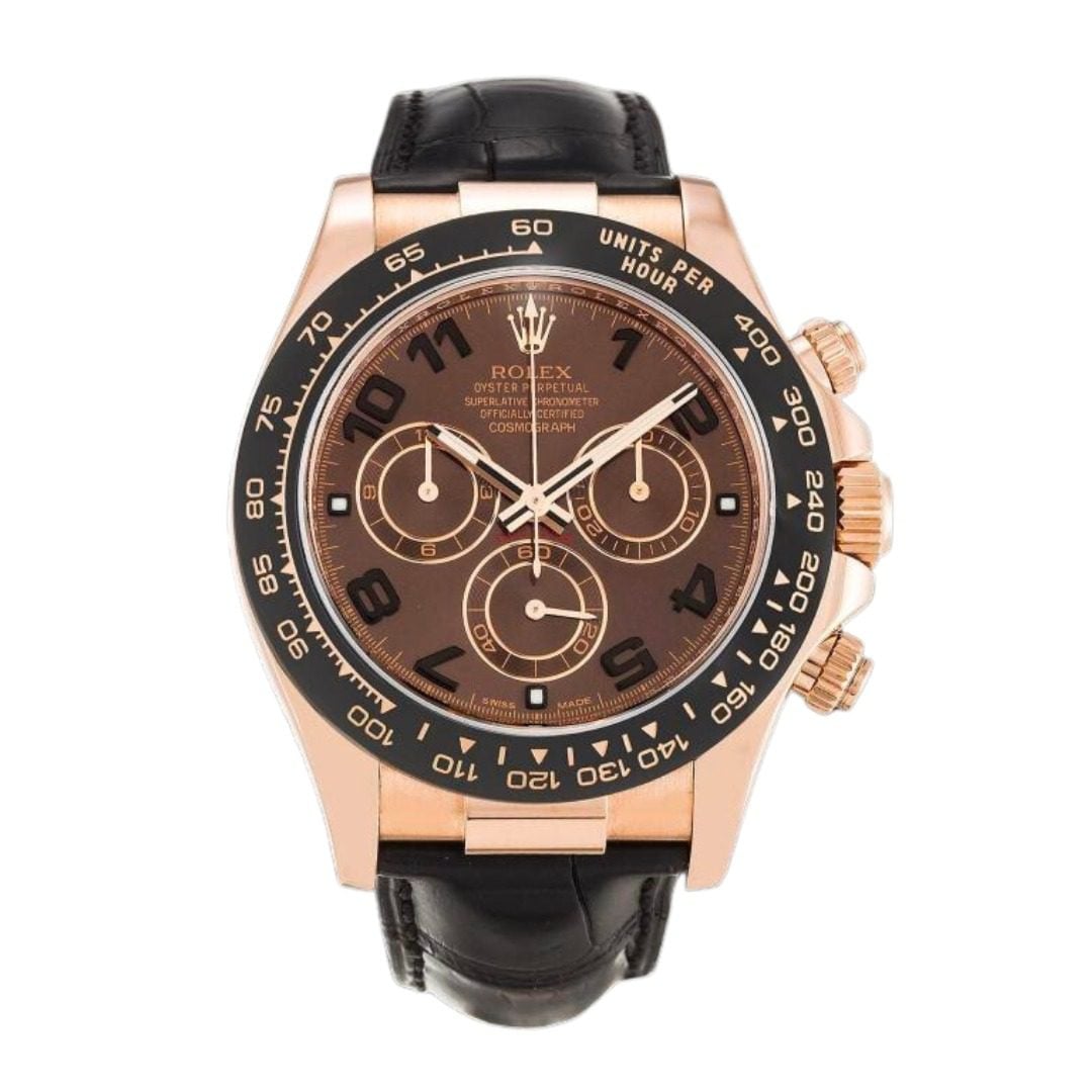 Rolex Daytona Rose Gold Leather Bracelet Replica 116515 LN Limited Edition