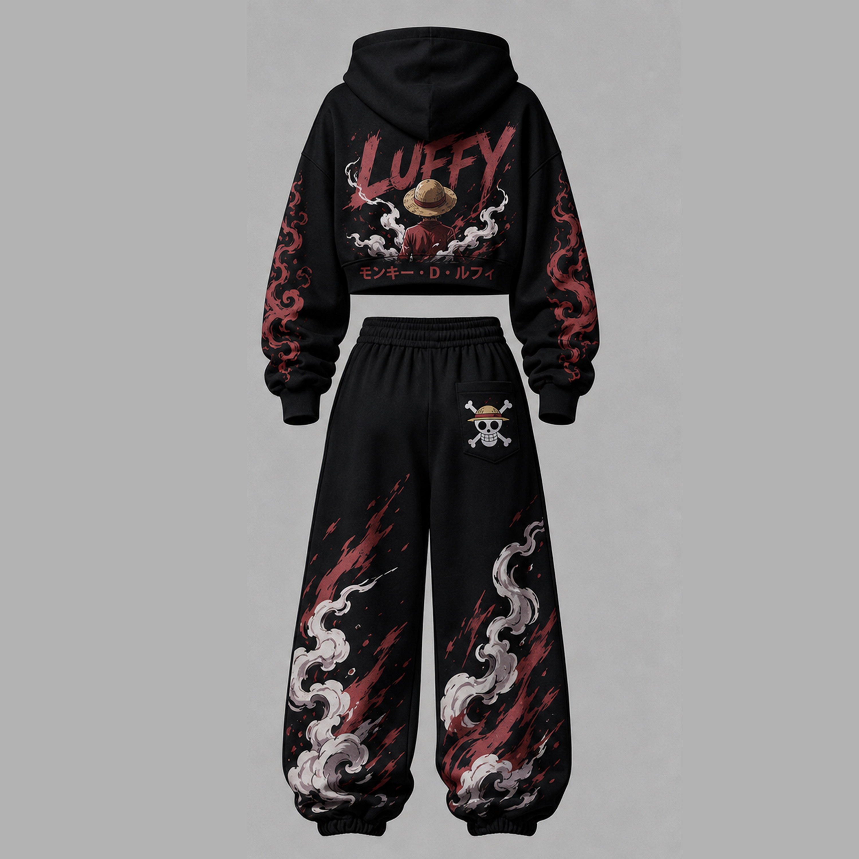 One Piece Cropped Long Sleeve Hoodie & High Waist Jogger Pants Two Piece TeeThreads Sustain the Scene with Custom Apparel