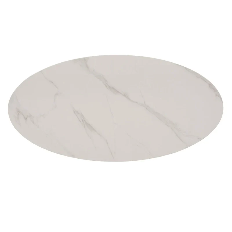 iNSPIRE Q Modern Jurmala Glossy Sintered Stone Tables with Grey Metal Base