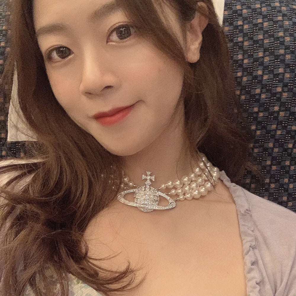Vivienne Westwood Three Row Pearl Necklace - Original Replica Club