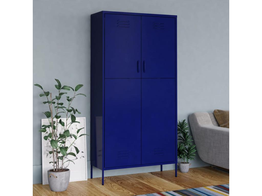 Armario Azul marino 90x50x180 cm Acero