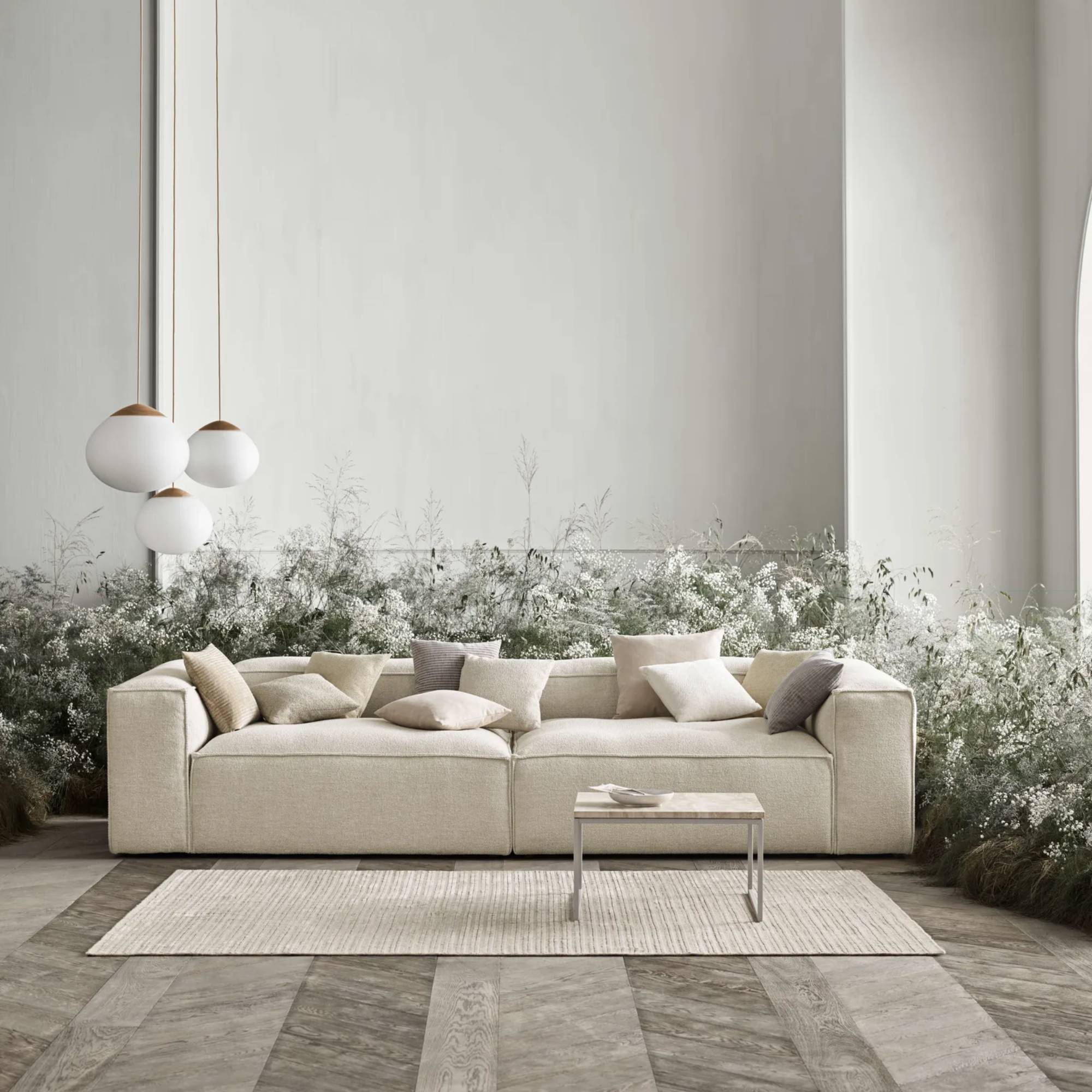 Bolia Acorn Hanglamp Ø 32 cm - Opaalglas - Eiken