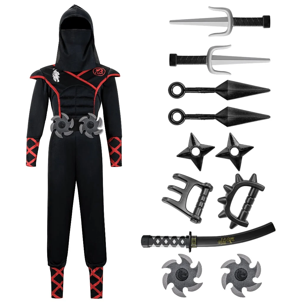 Halloween Costumes Kids Ninja Outfit Set