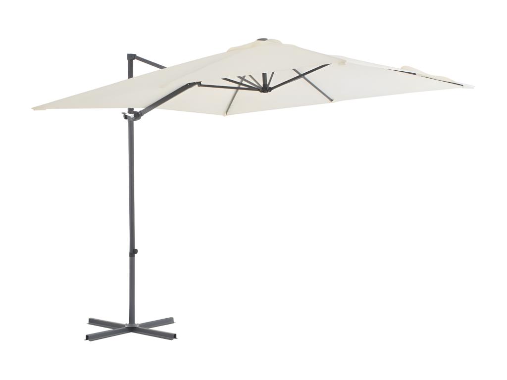 Sombrilla voladiza con poste de acero 250x250 cm arena