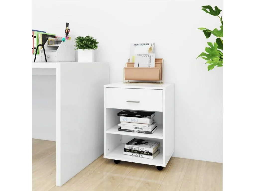 Armario con ruedas Vivircalido contrachapada blanco 46x36x59 cm 41833dwdb