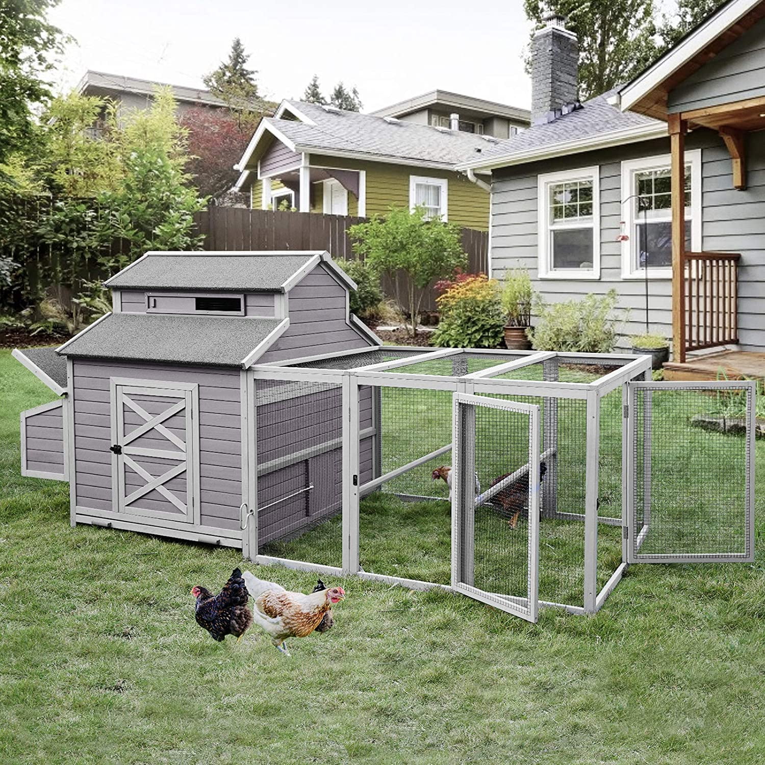 Aivituvin Extra Large Chicken Coop Wooden Hen House for 8-10 Chickens - Image 2