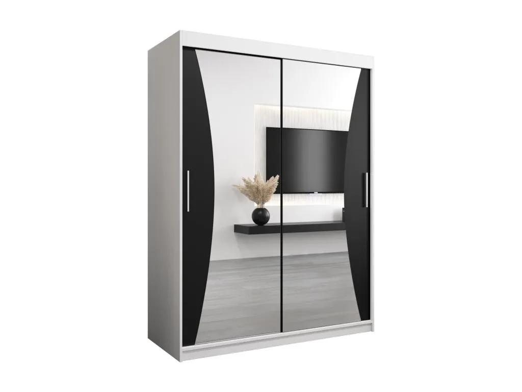 ARMARIO Habitarluz DE PUERTAS CORREDERAS 200/150/62 2 puertas (blanco/negro) JHTY90428