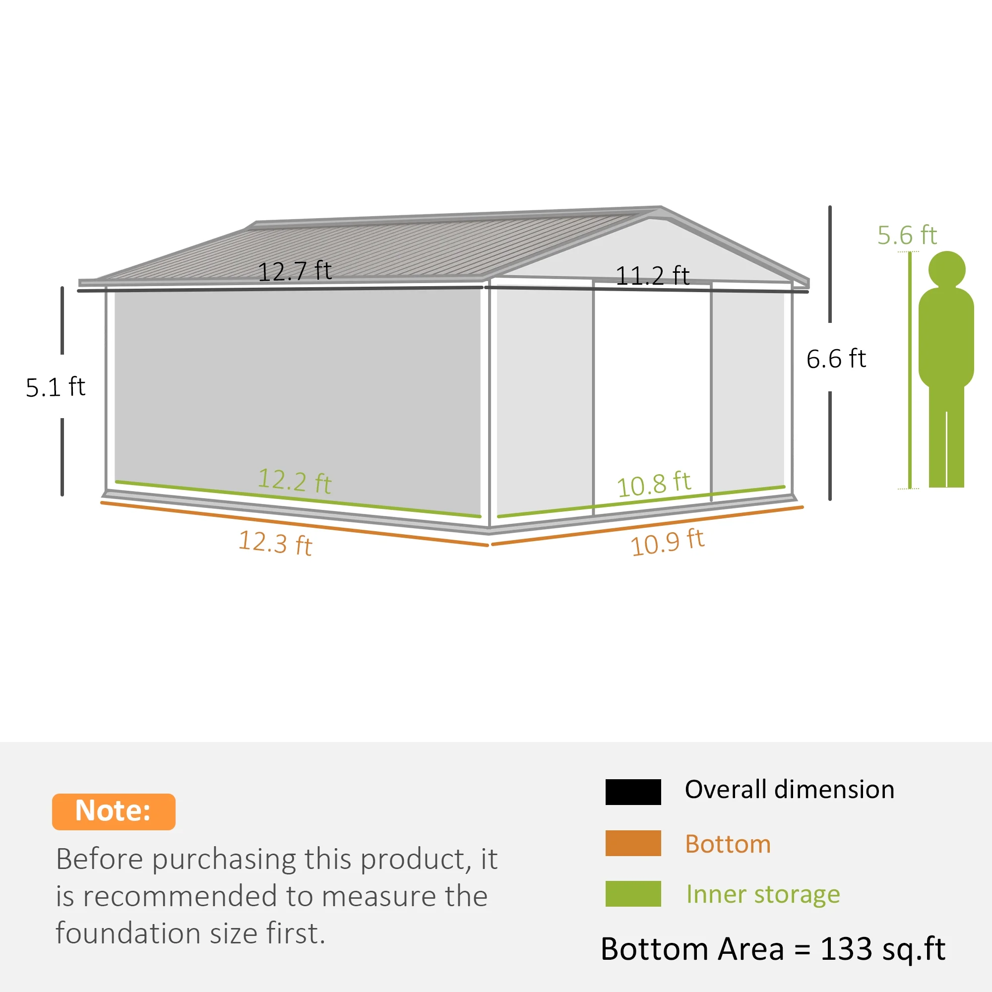 Outsunny 7' x 4' Metal Storage Shed Organizer, Garden Tool House with 4 Vents and 2 Sliding Doors for Backyard, Patio, Garage, Lawn, Dark Gray - Image 32
