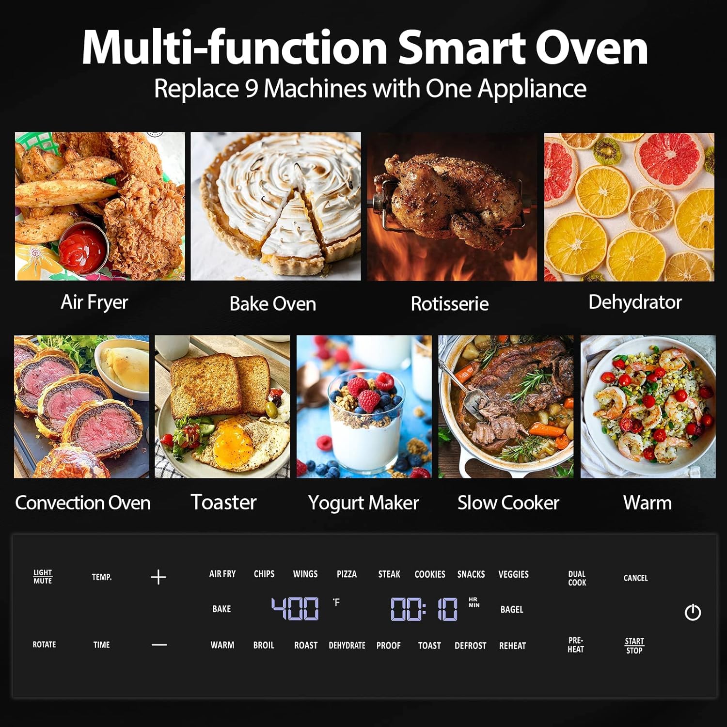 Extra Large Air Fryer, 19-in-1 Air Fryer Oven Combo