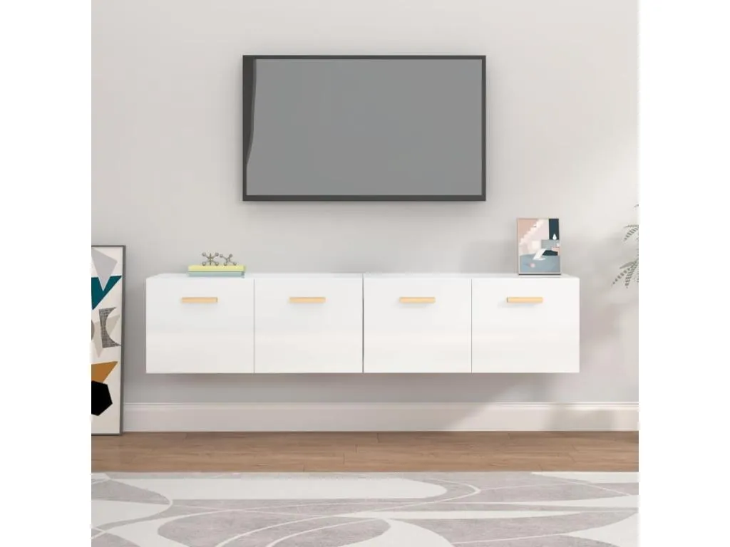 Armarios pared 2 uds contrachapada blanco brillo 80x35x36.5 cm 97261SFGH