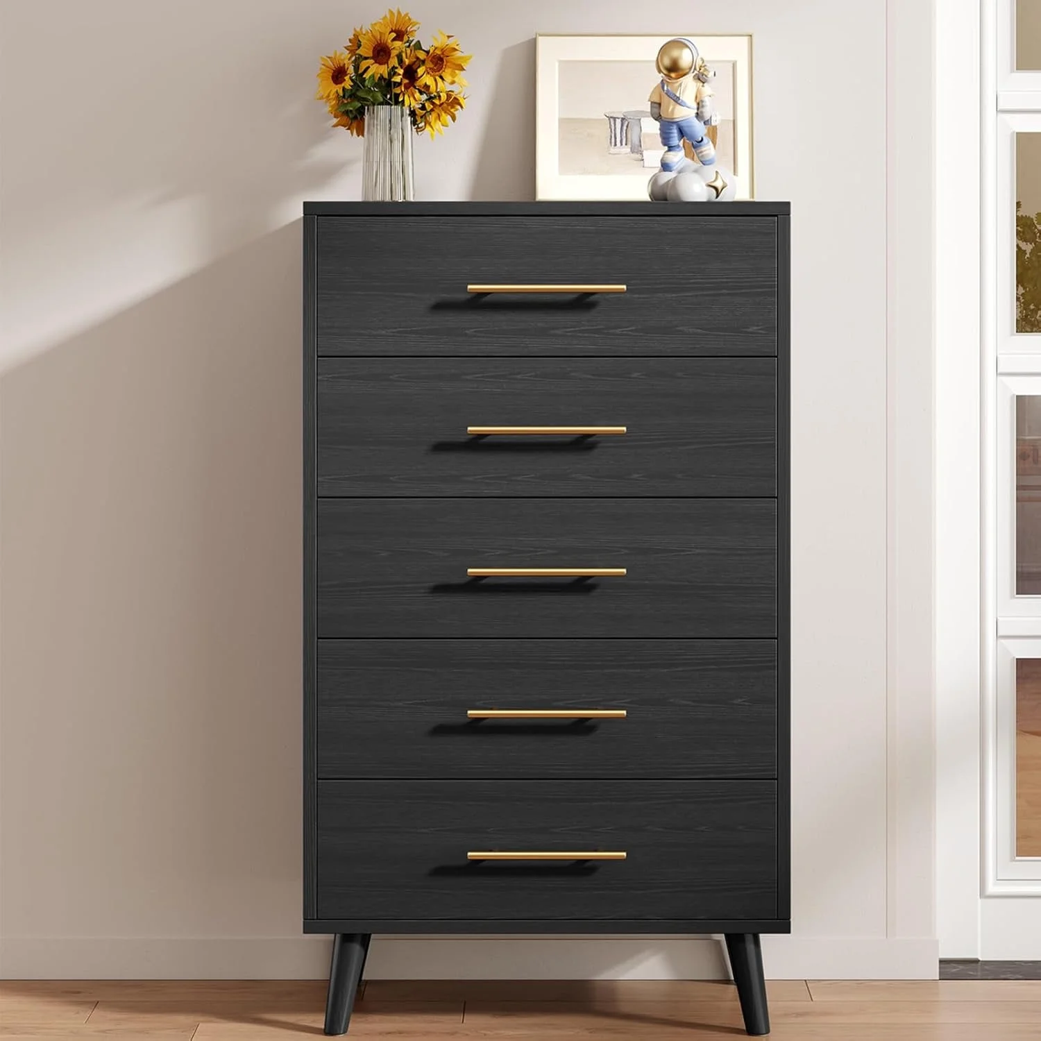 Lofka King Bedroom Furniture Set - Includes One King Bed Frame, Two Nightstands and 2 Dressers for Modern Home Decor - Image 2