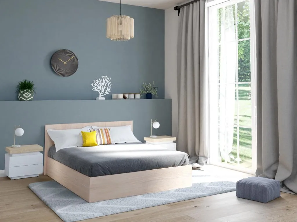 Cama con canapé abatible - 140x190 cm - Color natural - Boverdeco