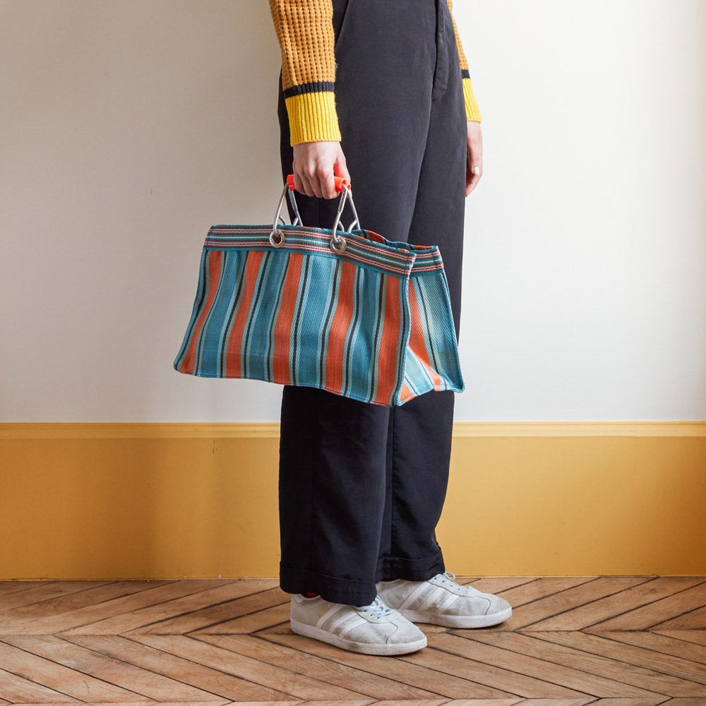 Panier rectangulaire - Orange & Bleu