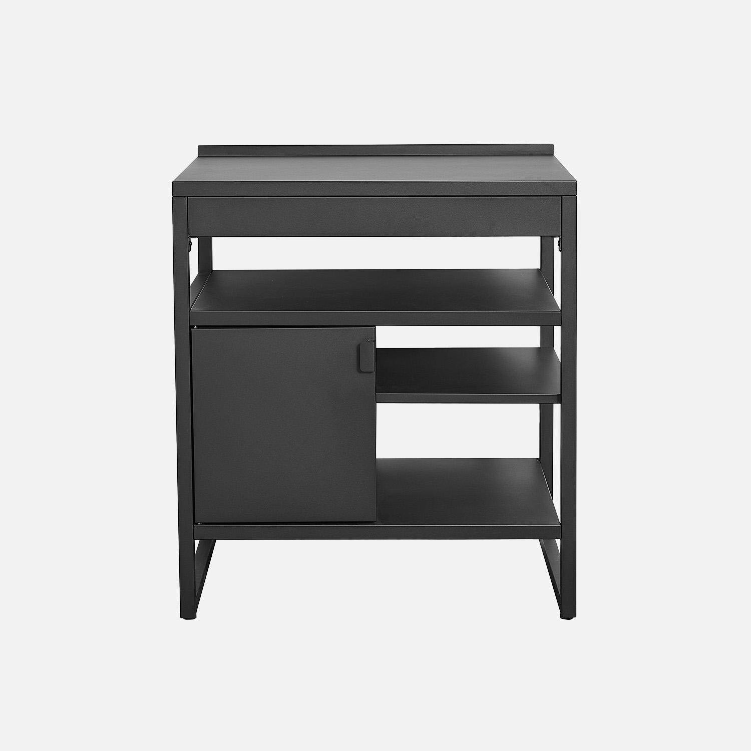 Kea - Cocina exterior de acero 1 puerta 3 estantes, 80cm