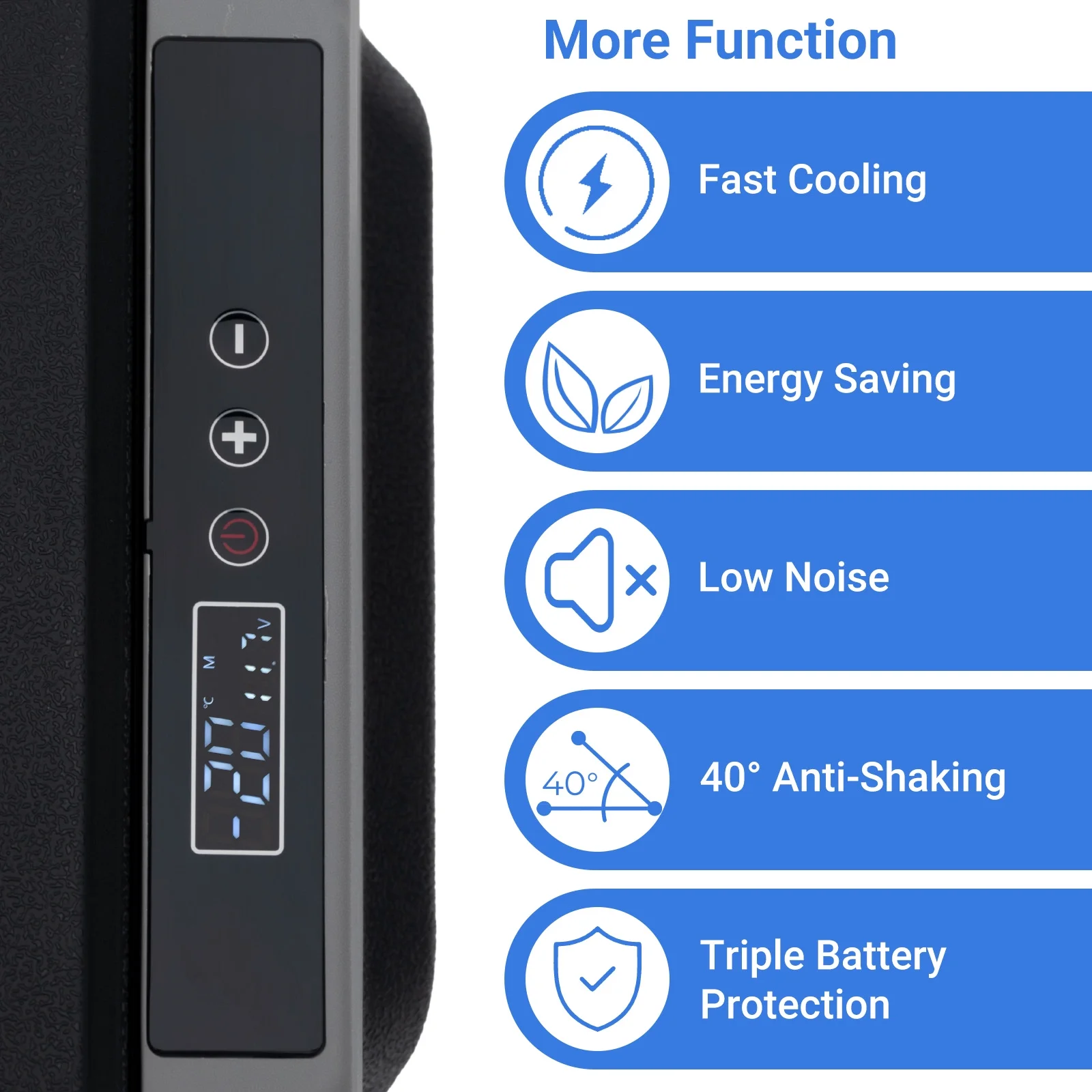 Smad 50L Camping Mini Fridge Freezer 12V/24V Car Fridge, Quiet Electric Compressor Cool Box - Image 6
